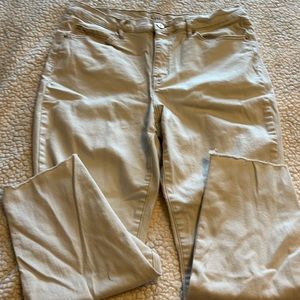 . Sz 14 Nicole Miller off white Soho skinny ankle jeans